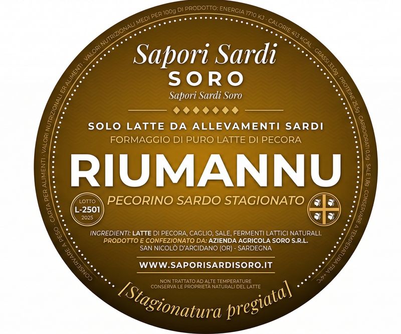Etichetta Riumannu — Sapori Sardi Soro